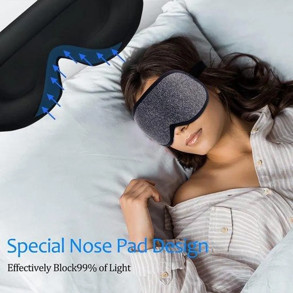 Masque de sommeil occultant gris pour séances de yoga et relaxation zen