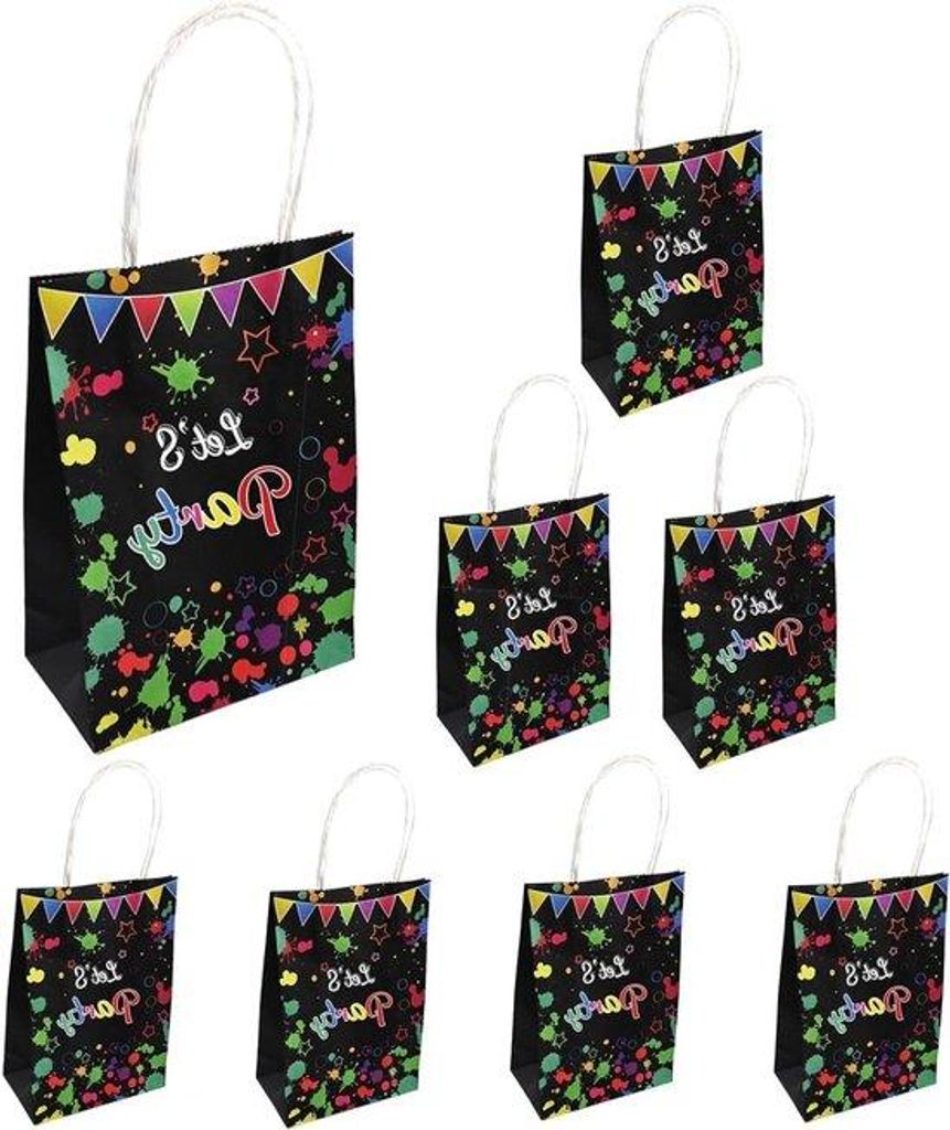 Leuchtende Party-Tüten 8 Stück 15x21cm bunt