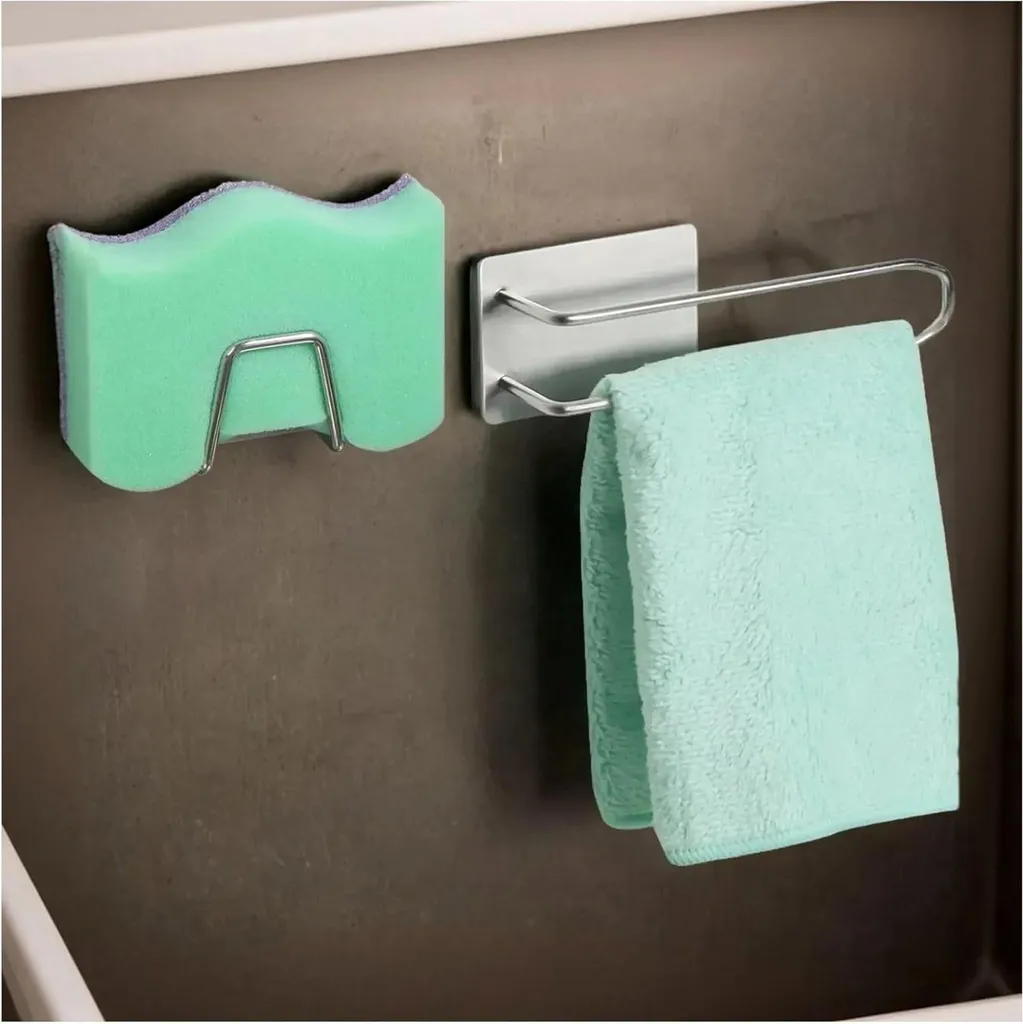 Porte-serviettes cuisine sans perçage avec fixation autocollante