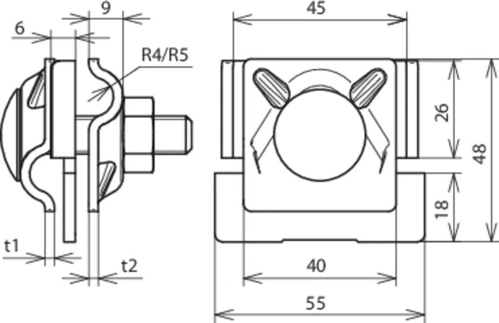 DEHN Falzklemme, NIRO, Klemmbereich 0,7-10mm, Rd 8-10mm, 1 Stk.