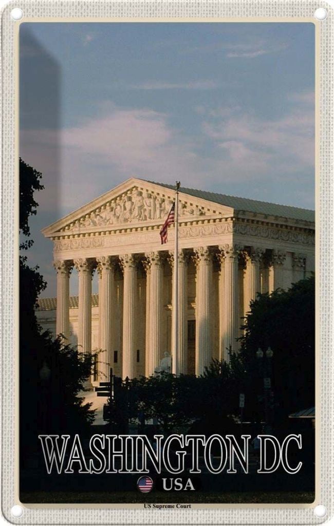 vianmo Blechschild 18x12 cm Washington DC USA US Supreme Court Bildmotiv Reisemotiv Abenteuer Reisen