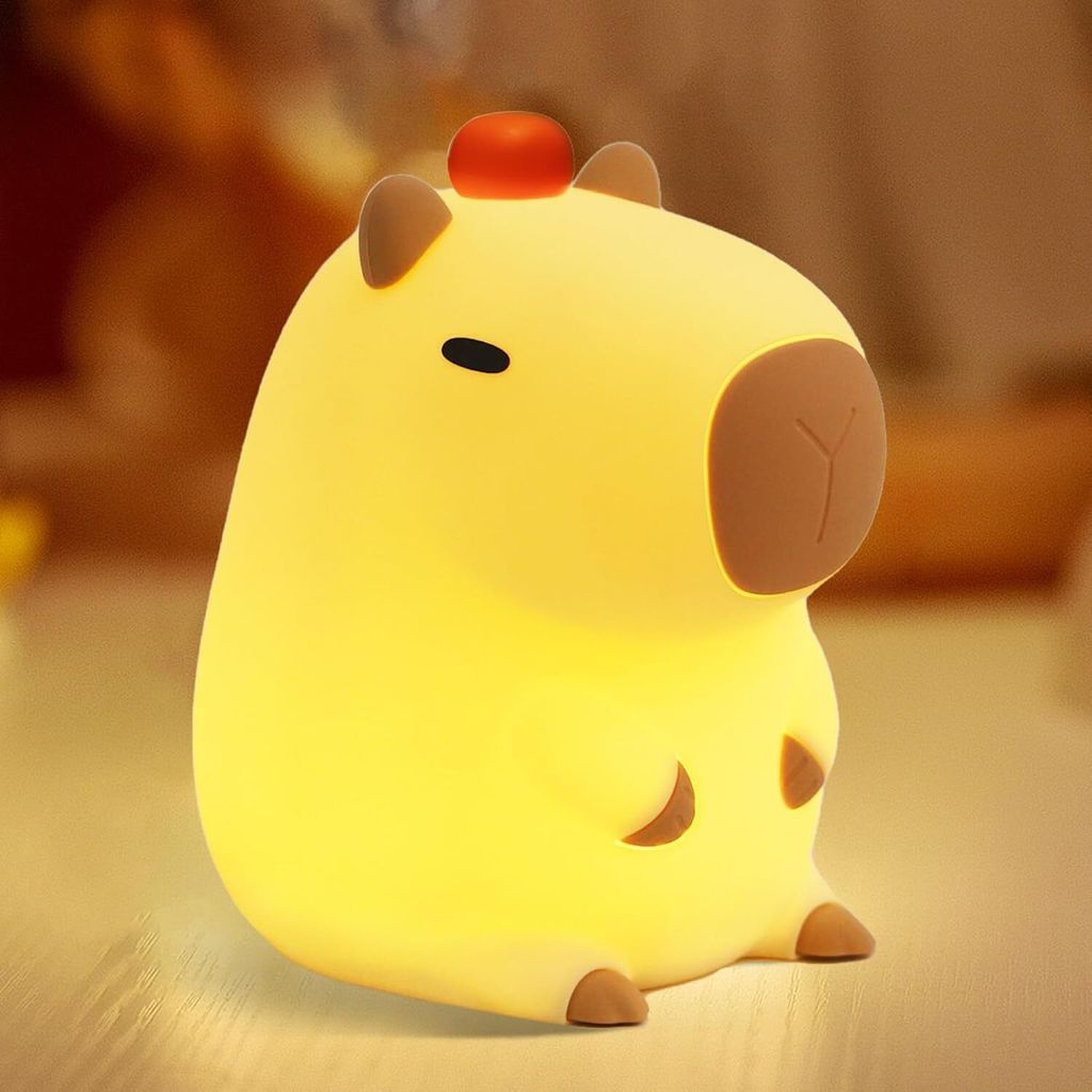 Capybara Wecker Mit Nachtlicht – Süßer Kinderwecker, Wiederaufladbar, Dimmbar