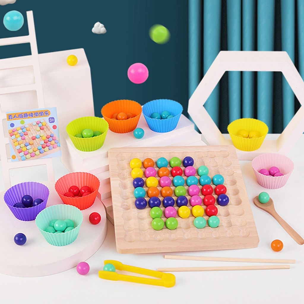 Montessori Spielzeug Holzpuzzle Sortierbox Kinder Lernspielzeug Brettspiel Toys 