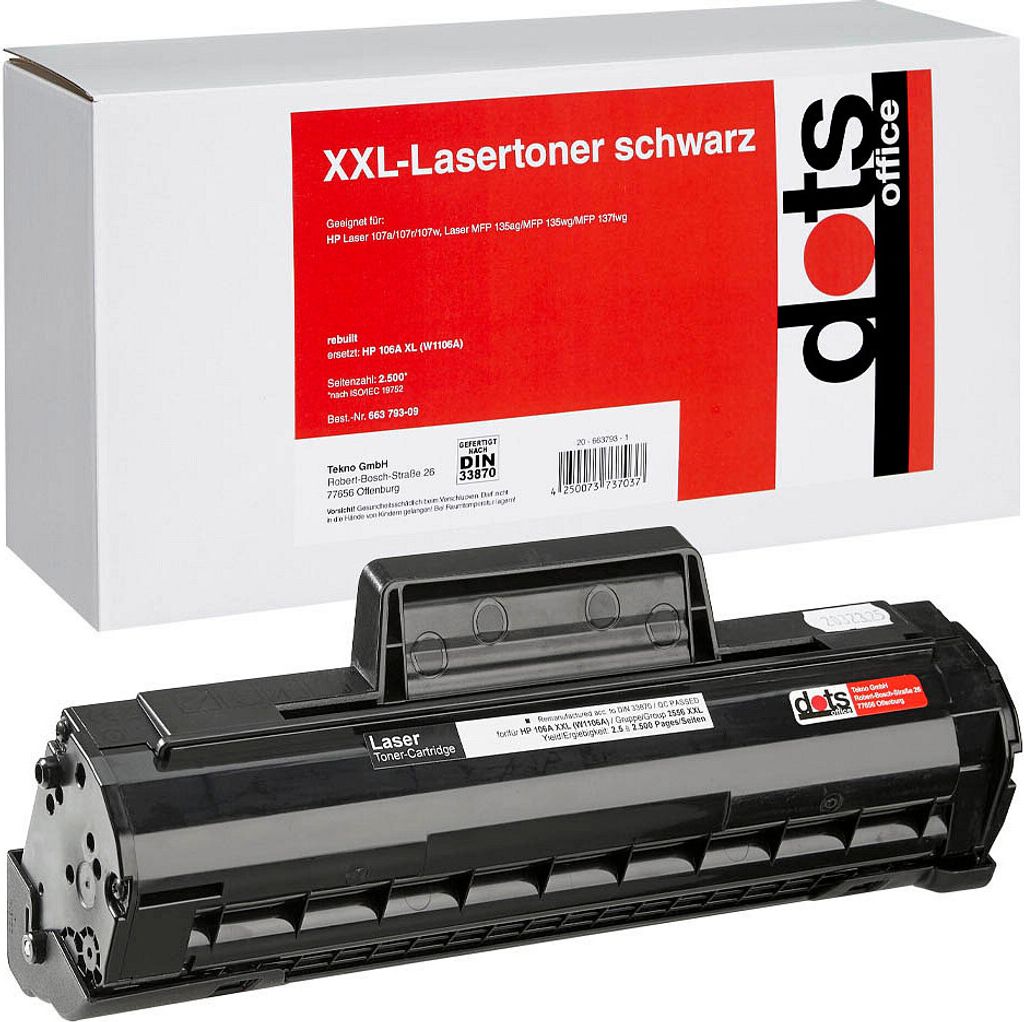 dots schwarz Toner kompatibel zu HP 106A XL (W1106A)