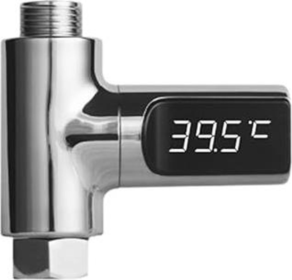 LED-Anzeige Duschthermometer, Wasserdurchfluss Selbstgenerierender Duschtemperaturmesser für die Babypflege