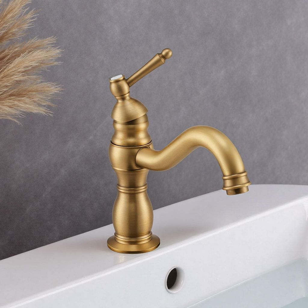 Wasserhahn Bad Antik Bronze 360° Schwenkbar Armatur Waschbecken Einhebel Mischbatterie Messing Retro Waschtischarmatur