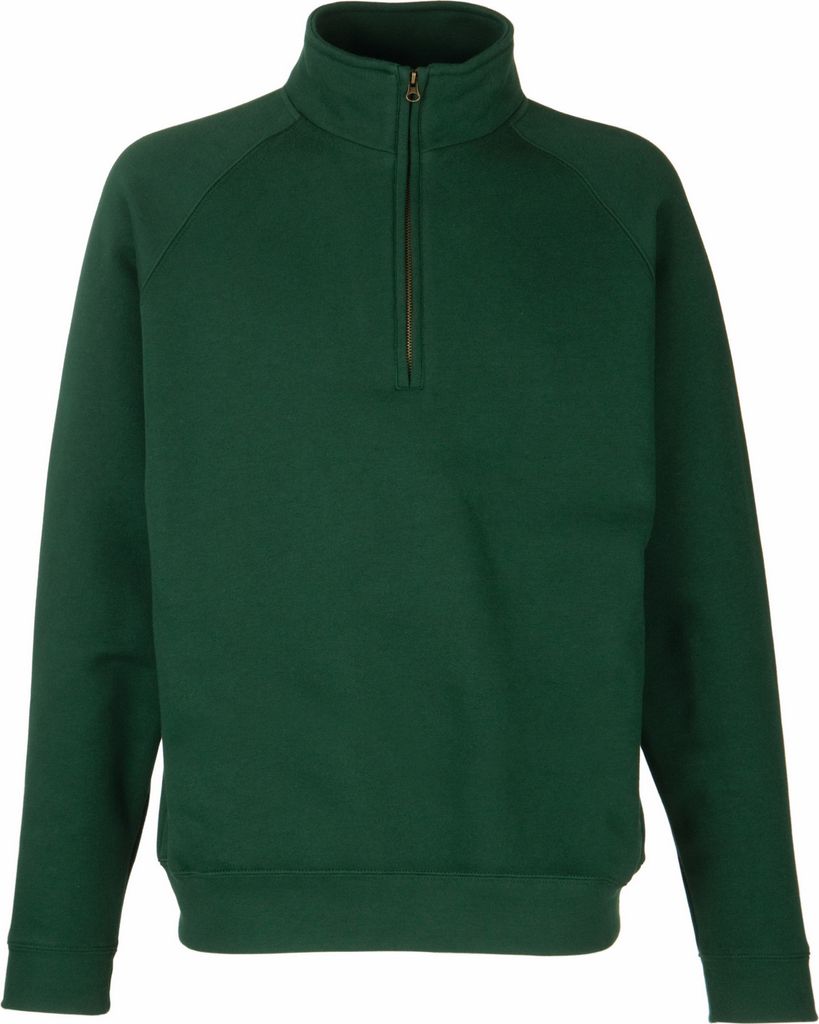 Fruit Of The Loom Herren Sweatshirt mit Reißverschluss bis zur Brust BC358 (XL) (Flaschengrün)