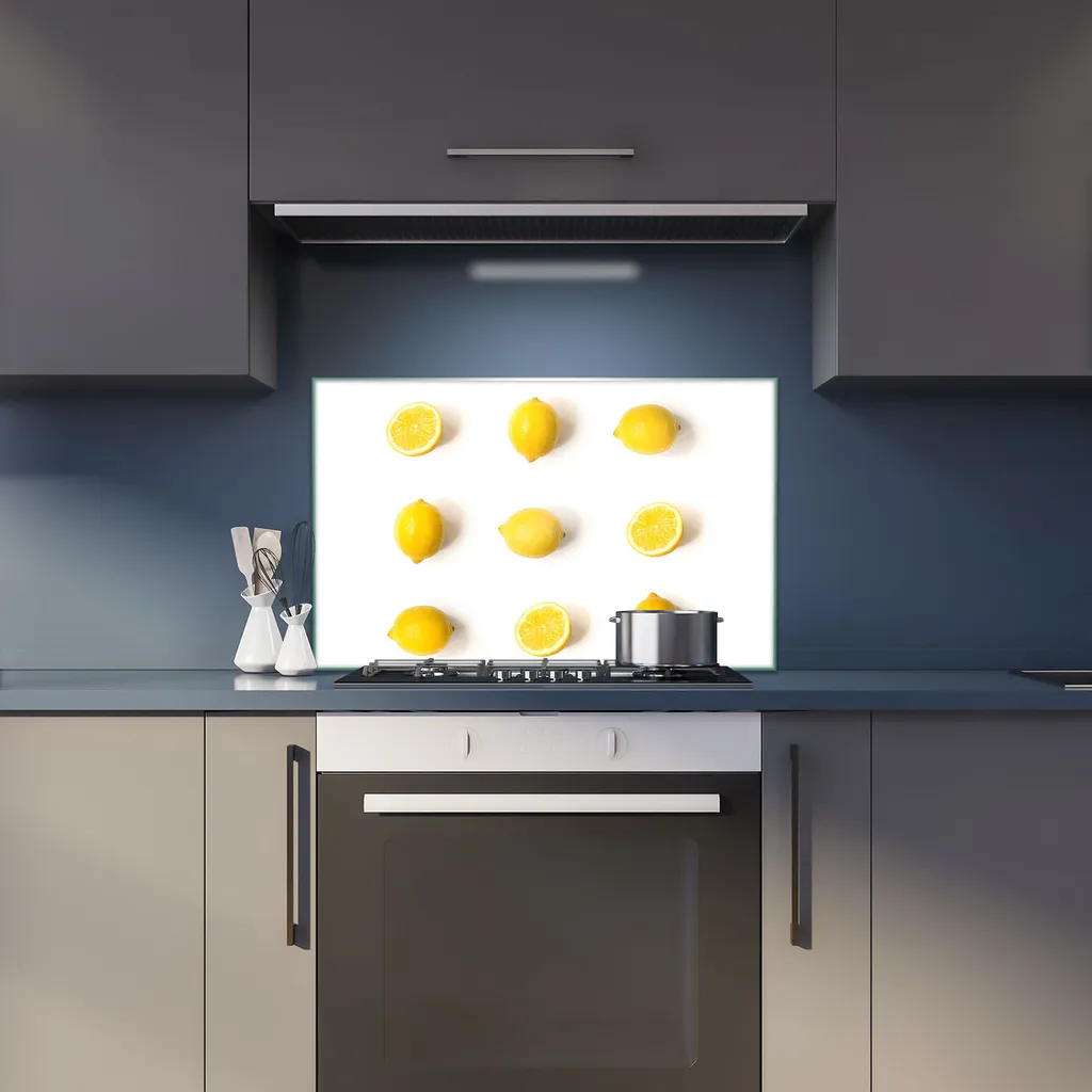 Copri Piano Cottura 80x52 Vetro Temperato Giallo Frutta Universale - 6