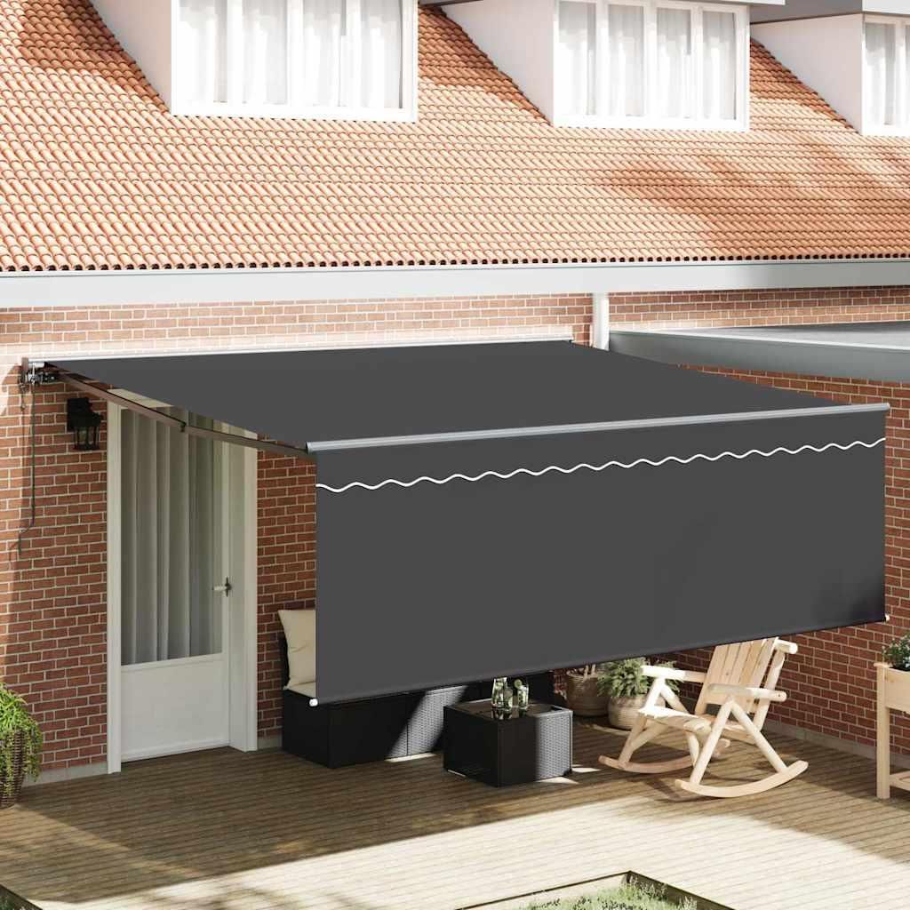 Möbel Einziehbare Markise Orange und Weiß 350x250 cm - Markisen 3330216
