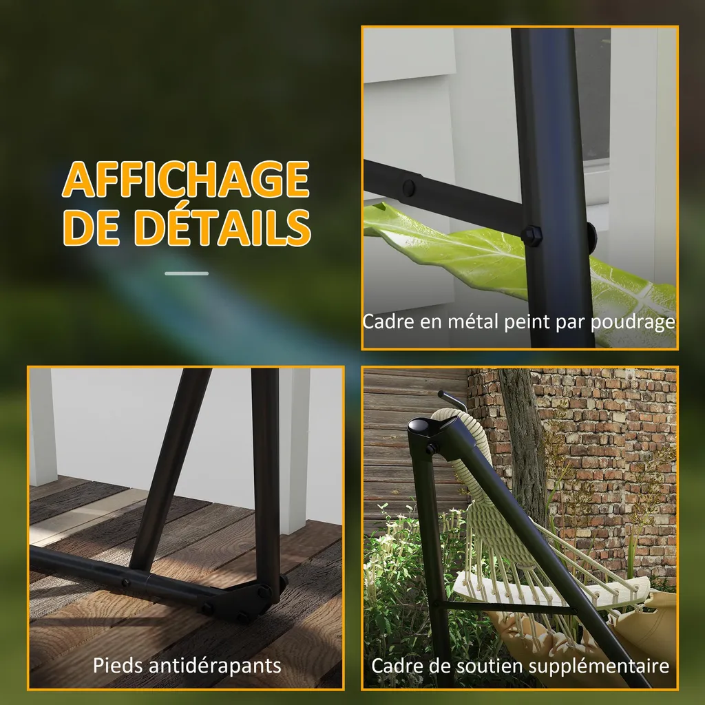 Support Hamac de Jardin et Balcon Pliable - Idéal pour le Camping - 6