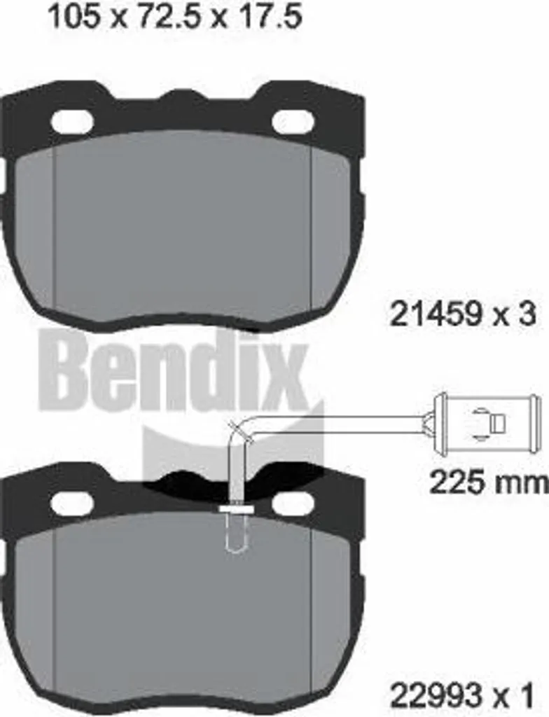 Plaquettes BENDIX BPD2312 Haute Performance OE RTC6590 pour Discovery