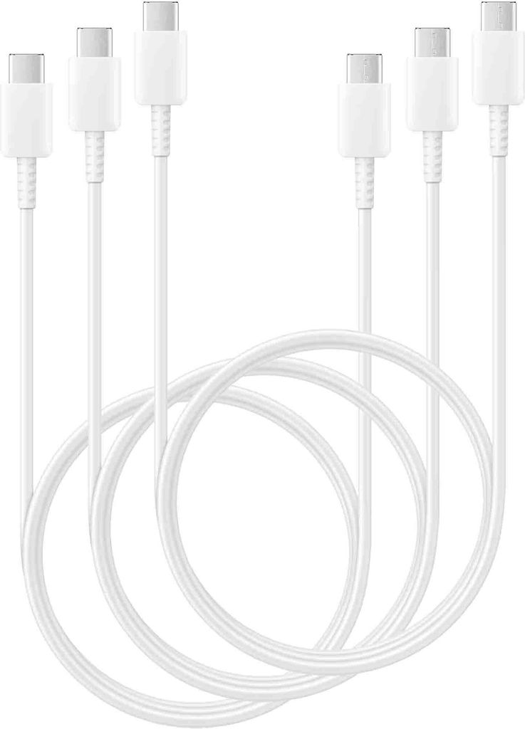 3x Schnell-Ladekabel USB-C 1m 5A weiß für Huawei Mate X3 XS 2 50 Pro 40 Pro XS beidseitig USB Typ C Anschluss