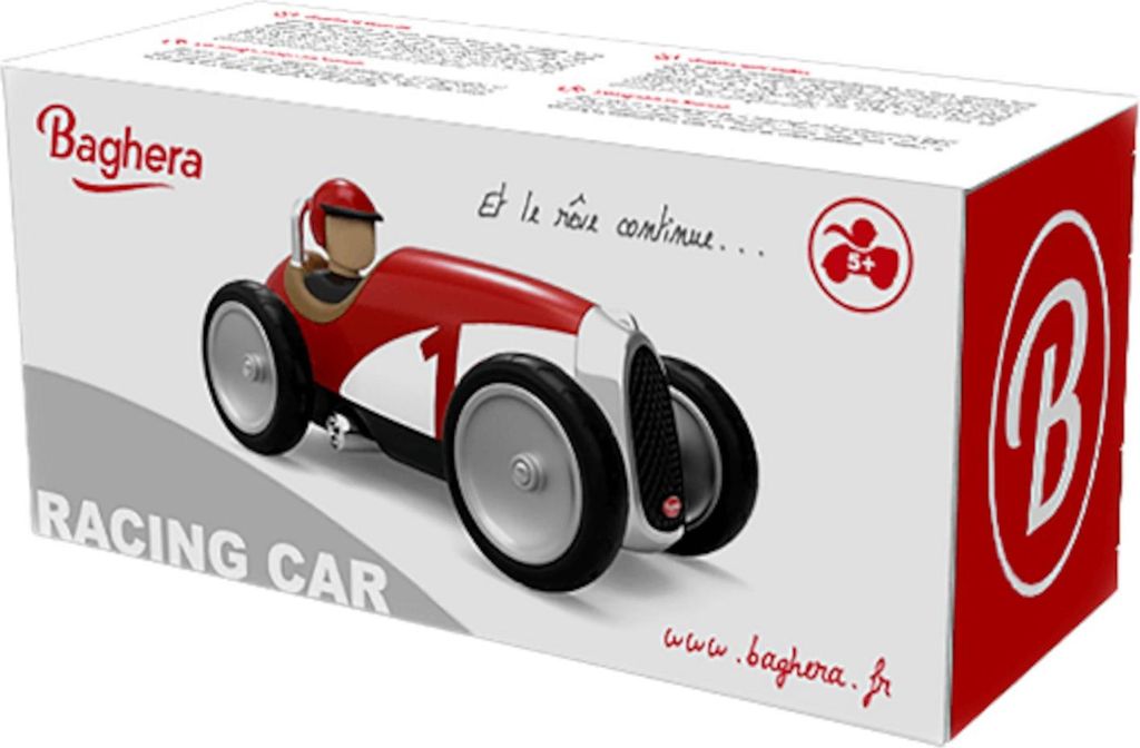 Baghera Spielzeugauto - Retro Rennwagen rot - Mini Auto für Produktbild 