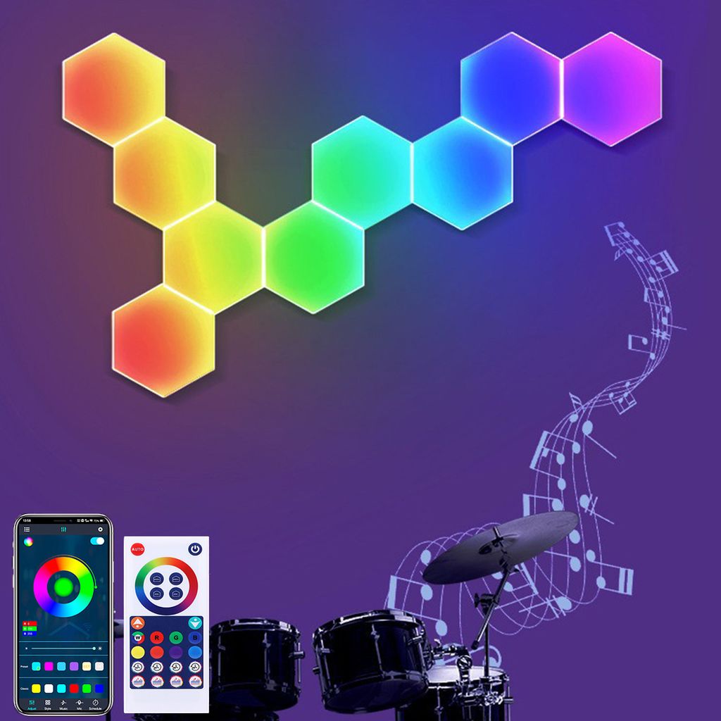 20 Stück RGB Sechseck Wandleuchte App-Steuerung Produktbild