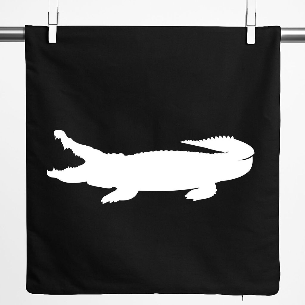 Huuraa Kissenbezug Krokodile Silhouette 40x40cm Black Baumwolle Dekokissenbezug Geschenkidee