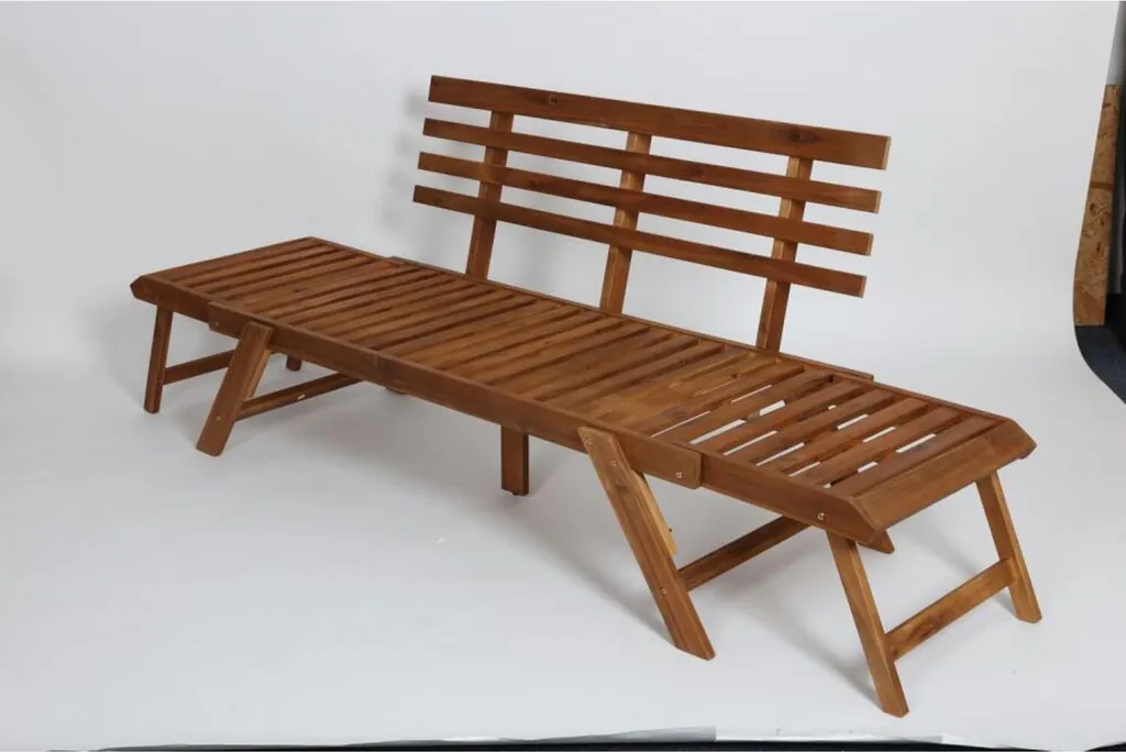 Banc Pliable Acacia 196cm - Solution gain de place pour Jardin - 8