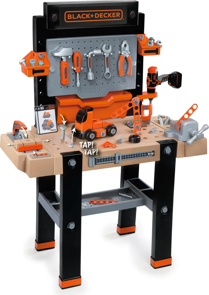Établi Smoby Black+Decker Super Center : Jeu d'Imitation pour Bricoleur