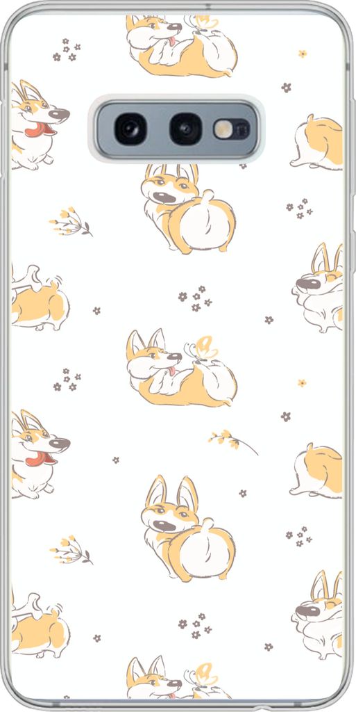 MuchoWow Handyhülle Schutzhülle Hülle für Telefoonhoesje Samsung Galaxy S10e Muster - Corgi - Hund - Jungen - Mädchen - Kinder - Kind Siliko...