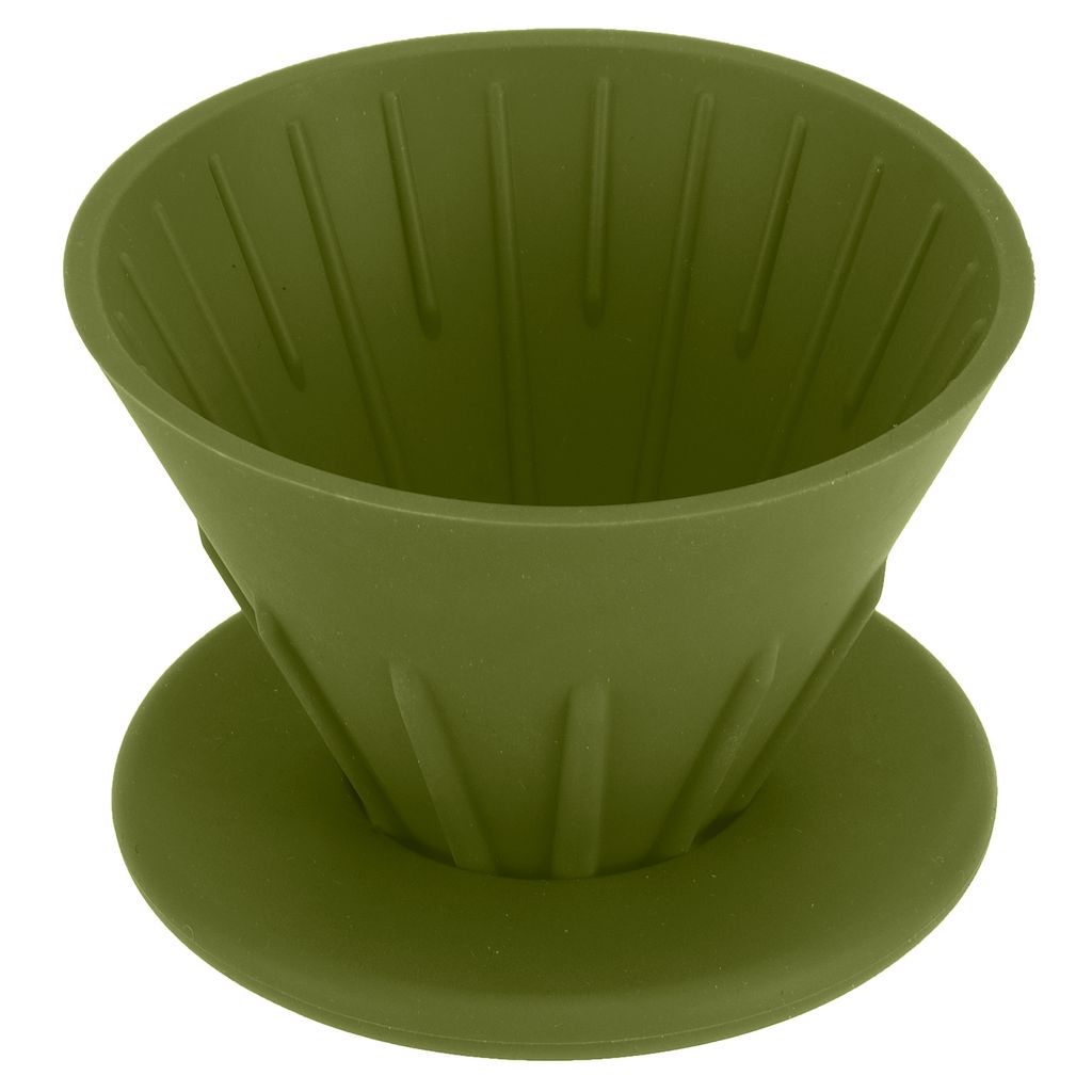 Wiederverwendbares Siliziumharz-Kaffeefilter-Sieb Tropfer Kaffeemaschinen-Zubehör für Haus OutdoorGreen