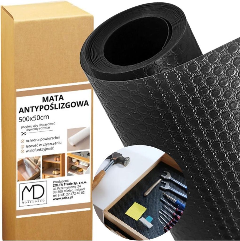 Protiskluzová podložka černá, silná 500x50cm a flexibilní Obrázek produktu 