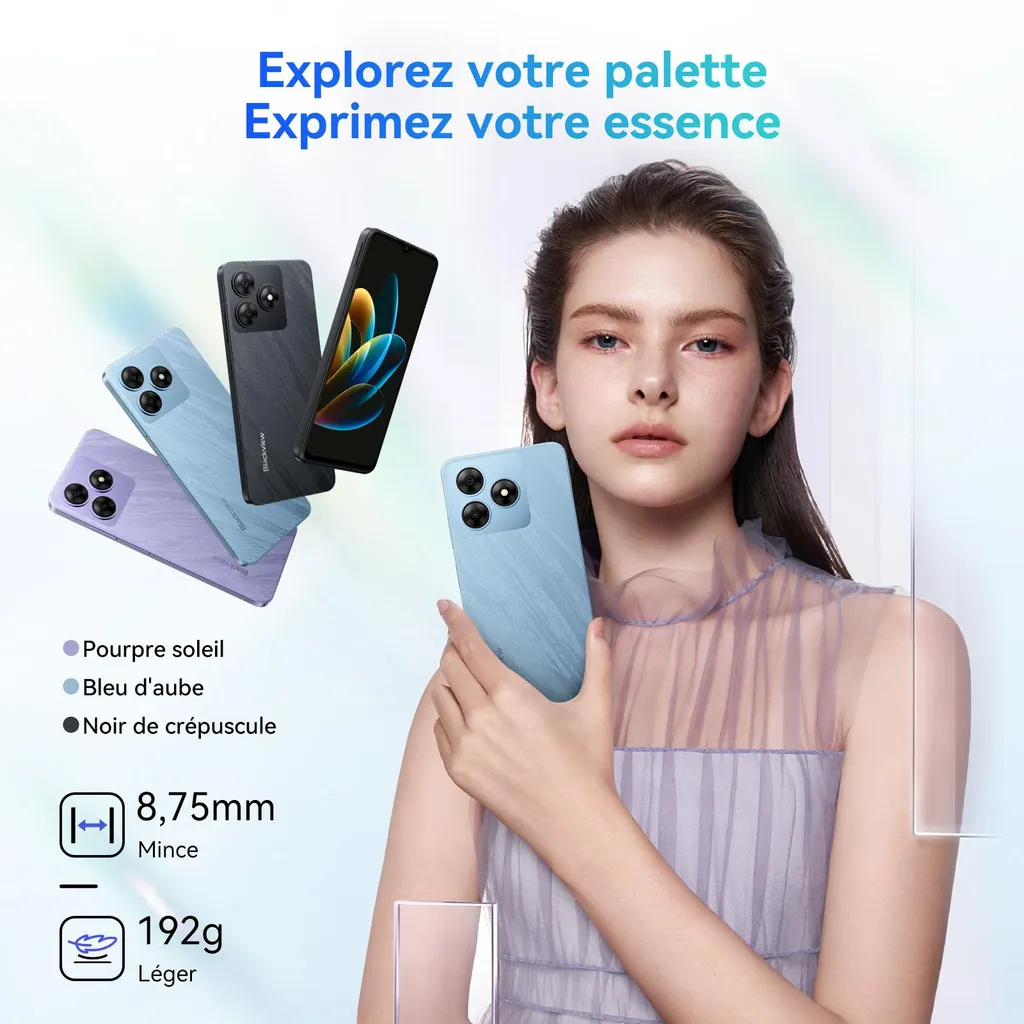 Smartphone Android 15 pour le divertissement Blackview Wave 9C FHD - 4