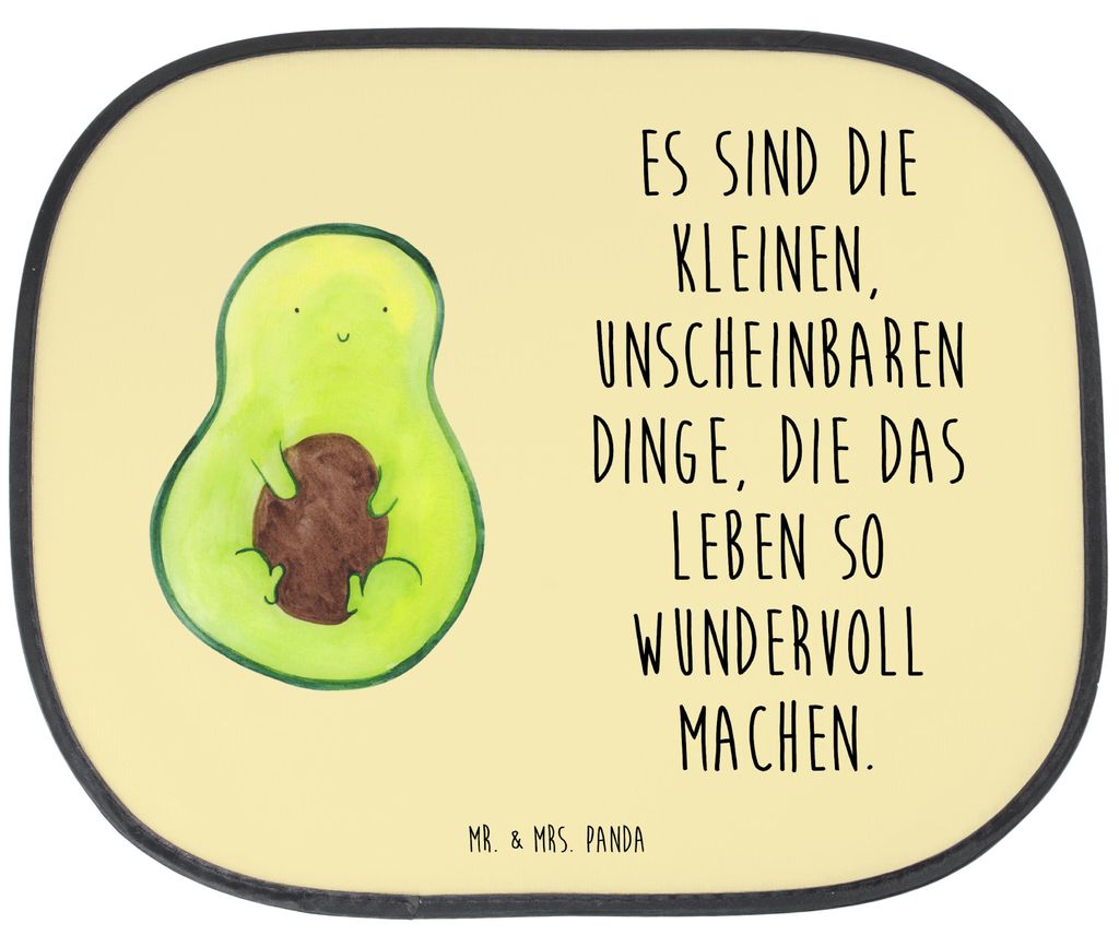 Mr. & Mrs. Panda Sonnenschutz Auto Avocado Kern - Gelb Pastell - Geschenk, fenster, Liebe, Pflanze, Spruch Leben, Sonnenblende, Baby, saugnapf, aut...