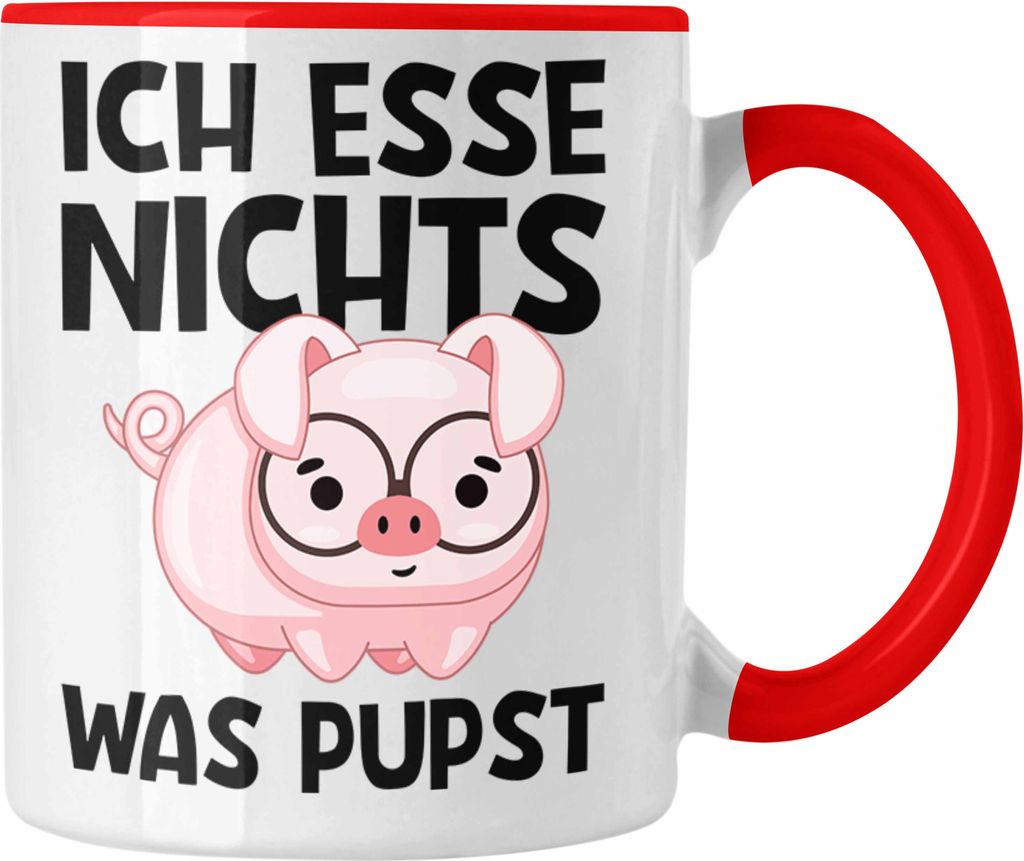 Trendation - Veganer Geschenk Lustige Tasse Vegetarier Geschenkidee Tasse Lustig für Geschenkset oder Geschenkbox (Rot)
