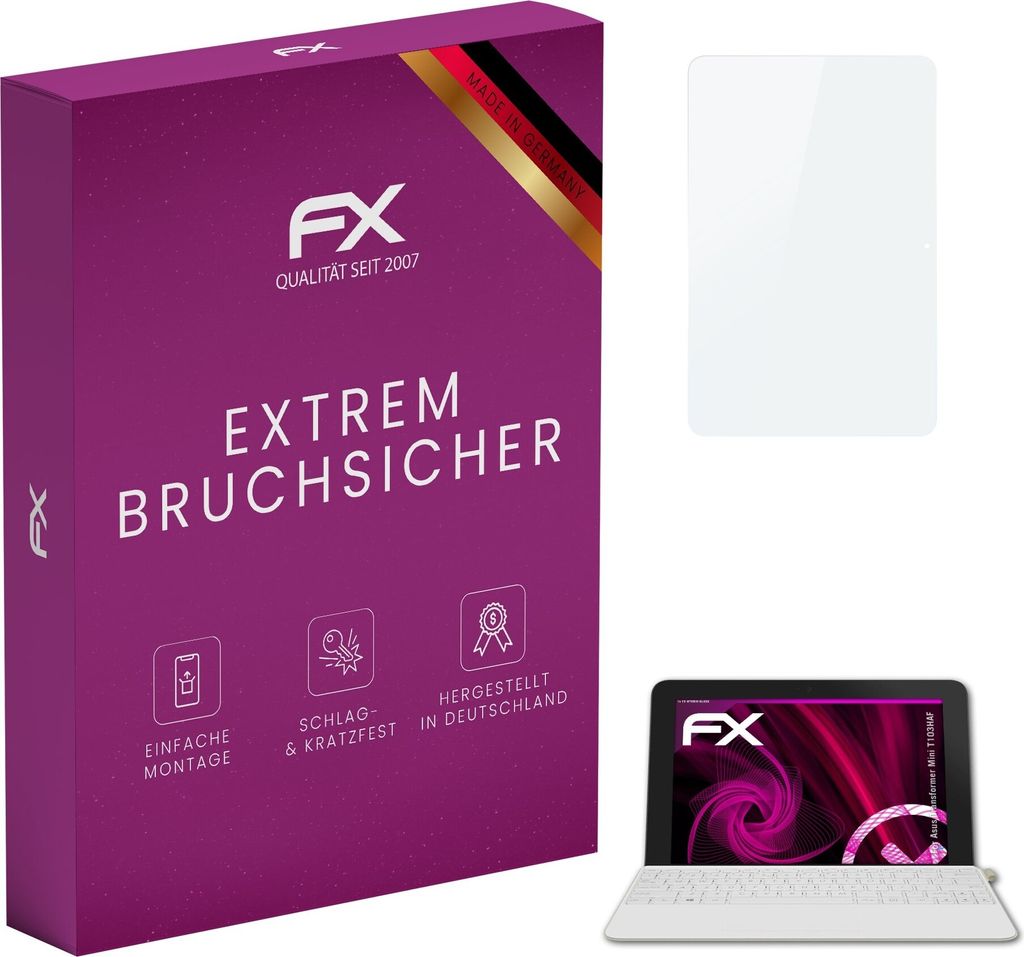 atFoliX FX-Hybrid-Glass Displayfolie kompatibel mit Asus Transformer Mini T103HAF Glasfolie