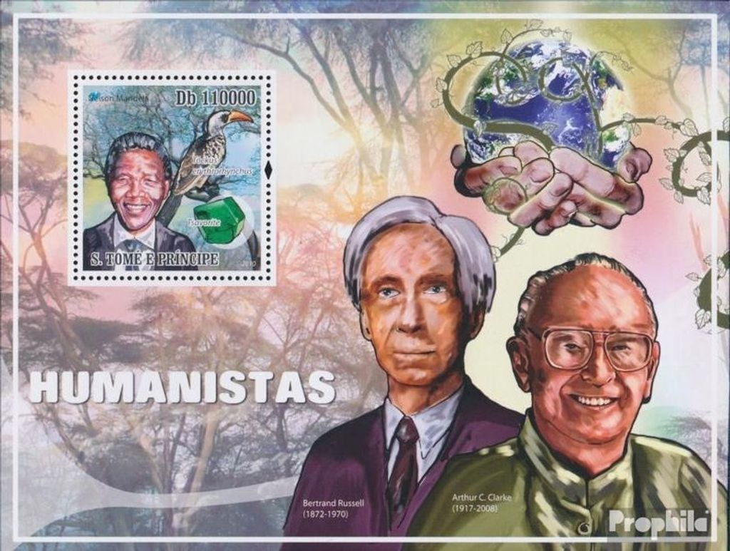 Briefmarken Sao Tome e Principe 2010 Mi Block 743 (kompl. Ausgabe) postfrisch Humanisten