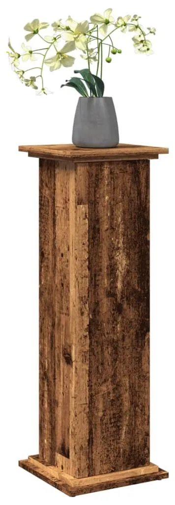 Colonne de rangement imitation vieux bois en composite 31x30x90 cm