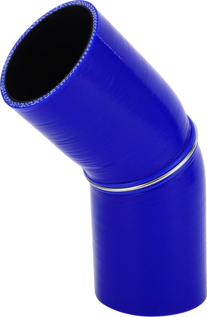 1 Stück 70mm/2,76" ID 90mm/3,54" Länge 45 Grad Blau Schwarz Auto Silikonschlauch Kühlmittelschlauch Universal.