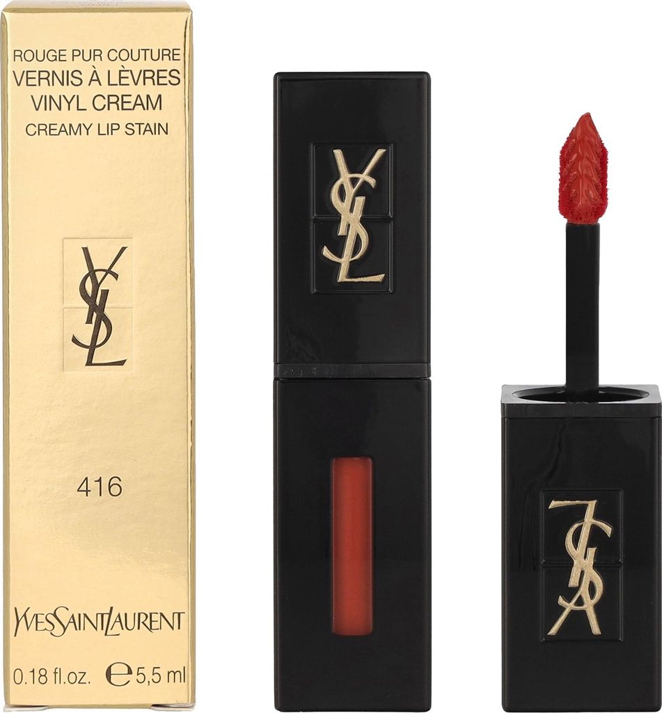 #416 Psychedelic Chili YSL Rouge Pur Couture Vernis A Levres Vinyl Creamy Lip Gloss