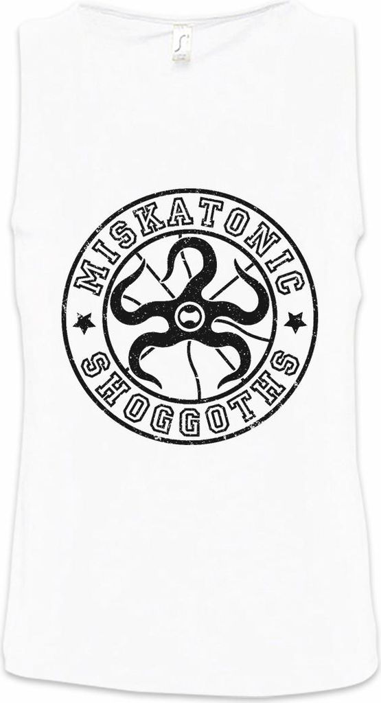 Urban Backwoods Miskatonic Shoggots, Ärmelloses T-Shirt, Farbe: Weiß, Größe: 2XL