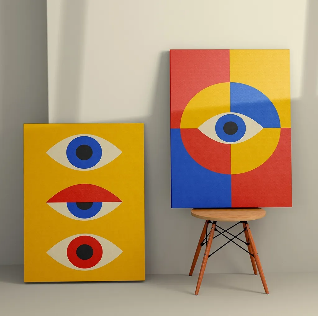 Set Quadri Moderni Wallity 2KNV4262 100% Canvas 50x70 Multicolore