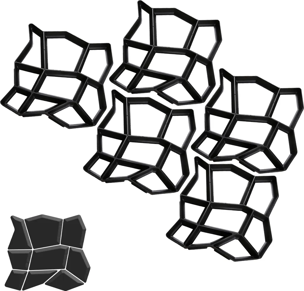 Moule pour chemin de jardin et terrasse : lot de 5 cadres à béton