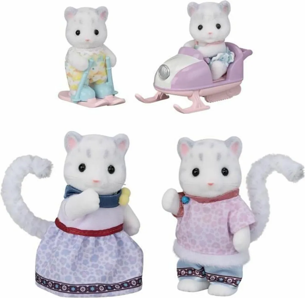Figurines Sylvanian Families Famille Léopard des Neiges Jouet Enfant