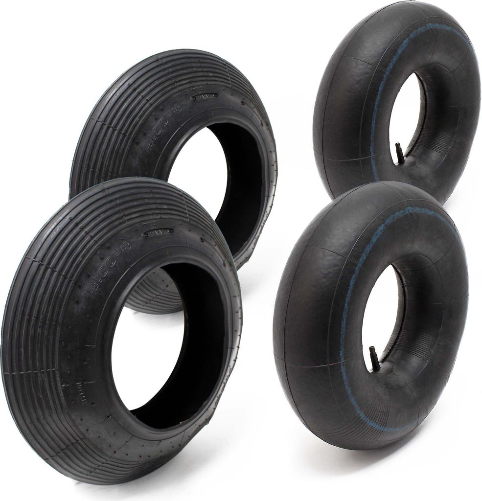 Wiltec Lot de 2x Pneus & 2x Chambres à air 4.00-8 pour Image du produit 