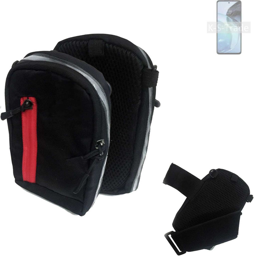 K-S-Trade Outdoor Gürteltasche Holster Umhängetasche kompatibel mit Motorola Moto G72 schwarz Handy Tasche Case travelbag Schutz Hülle Handy Hülle