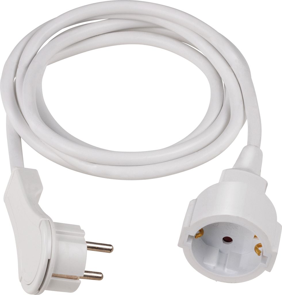 as-Schwabe PVC Schuko-Verlängerungskabel 2m Flachstecker Produktbild 