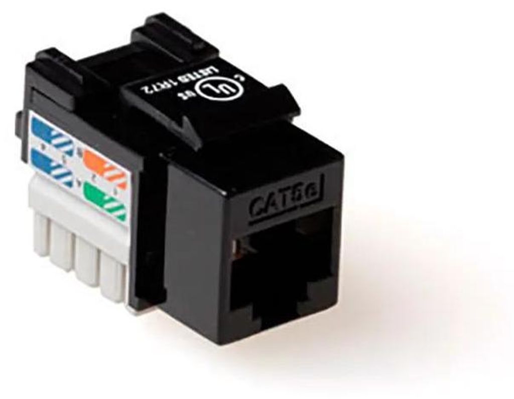 ACT CAT6A Keystone Jack unshielded punch down under black