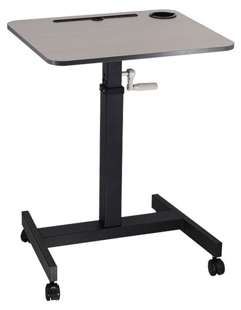 Computer-Lift-Schreibtisch, verstellbarer Stehpult, kleiner schwarzer Computertisch fuer kleine Raeume, sanfte Handkurbel, ergonomischer Hubtisch