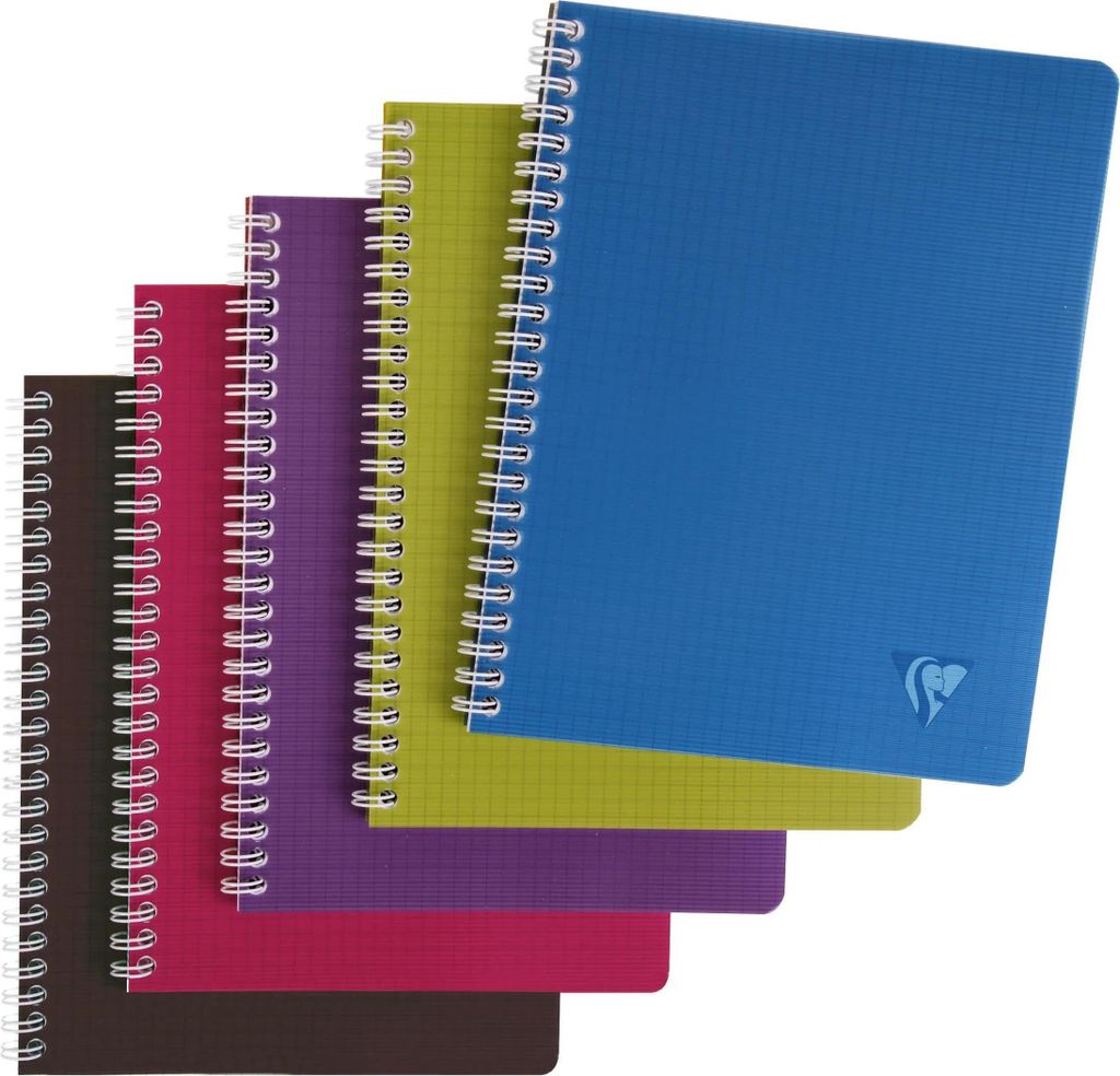 Clairefontaine 10x Spiralheft 17x22 cm 50 Bl 90g kariert, PP Sortiert 329725C