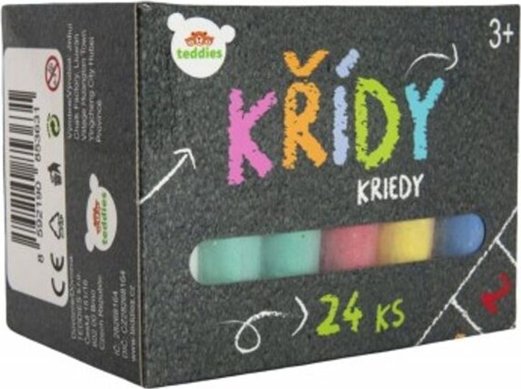 Teddies Kreide, bunt, für den Gehweg, 24 Stück