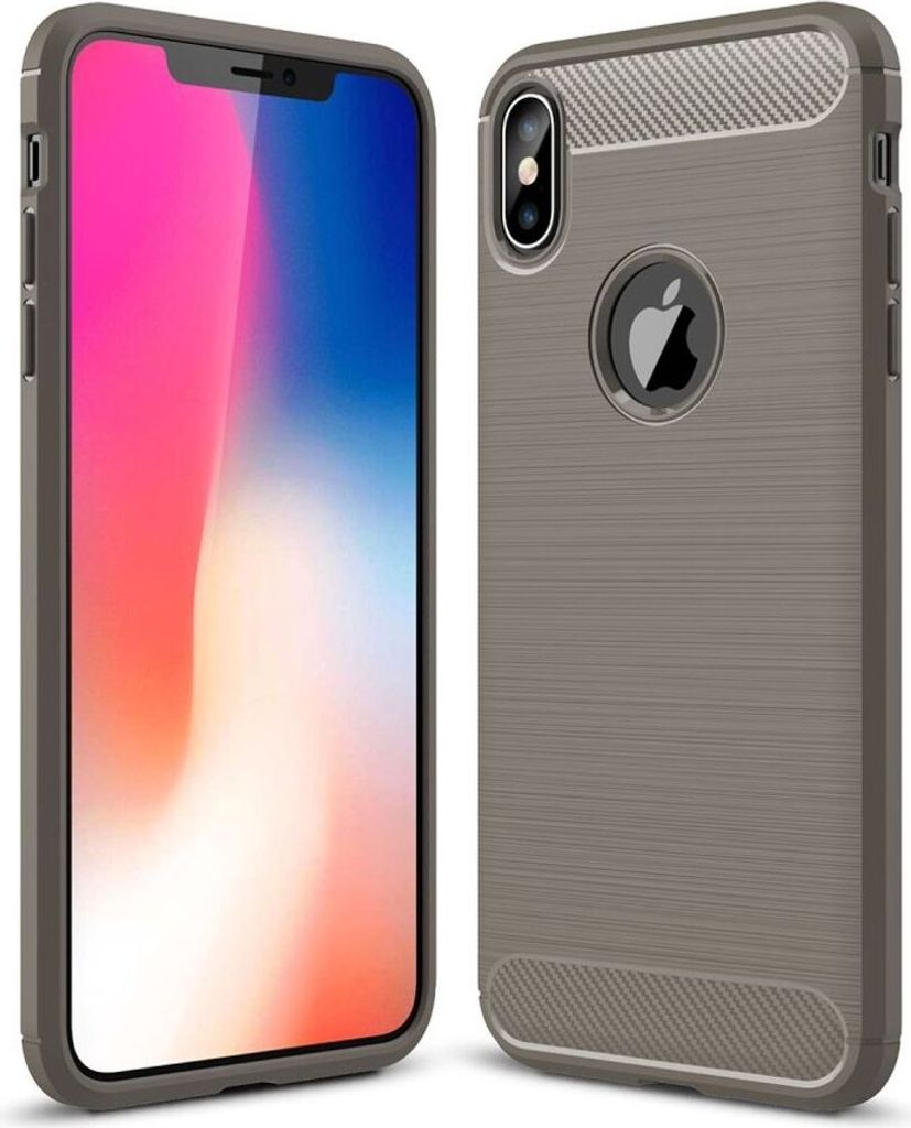 Apple iPhone Case Handyhülle Cover TPU Case Schutzhülle Case Handy Bumper Carbon Optik, Farbe:Grau, Modell wählen:Apple iPhone 11 Pro Max