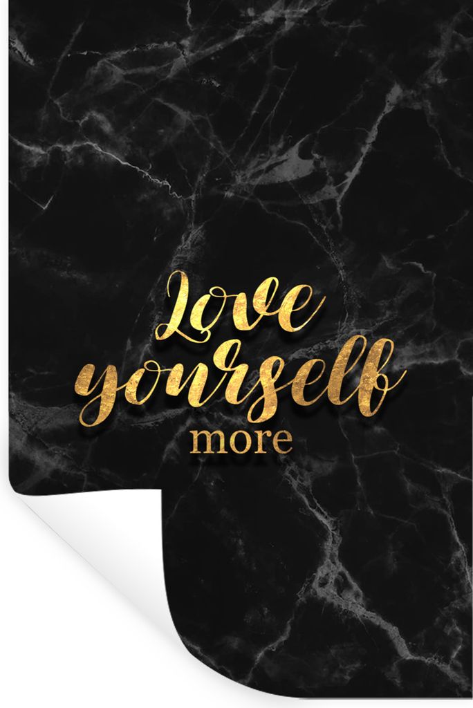 MuchoWow Wandtattoo Wandsticker Wandaufkleber Zitate - Liebe - Gold - Marmor 80x120 cm Selbstklebend und Repositionierbar - Repositionierbar - Wa...