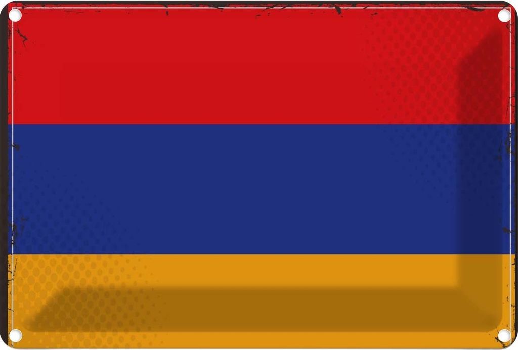 vianmo Blechschild 12x18 cm Armenien Armenia Flagge Fahne Wappen