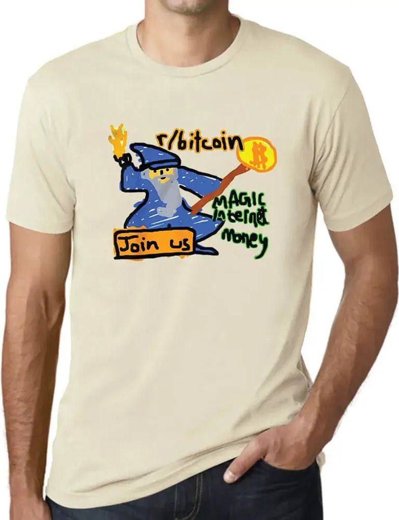 Herren Grafik T-Shirt Magisches Internet Geld bitcoin wizard – Magic Internet Money Bitcoin Wizard – Öko-Verantwortlich Vintage Jahrgang Kurzarm