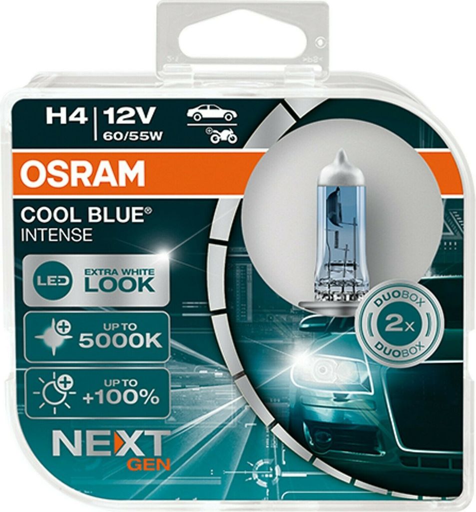 OSRAM COOL BLUE INTENSE NextGen. H4 P43t 12V/60/55W (2er Immagine del prodotto 