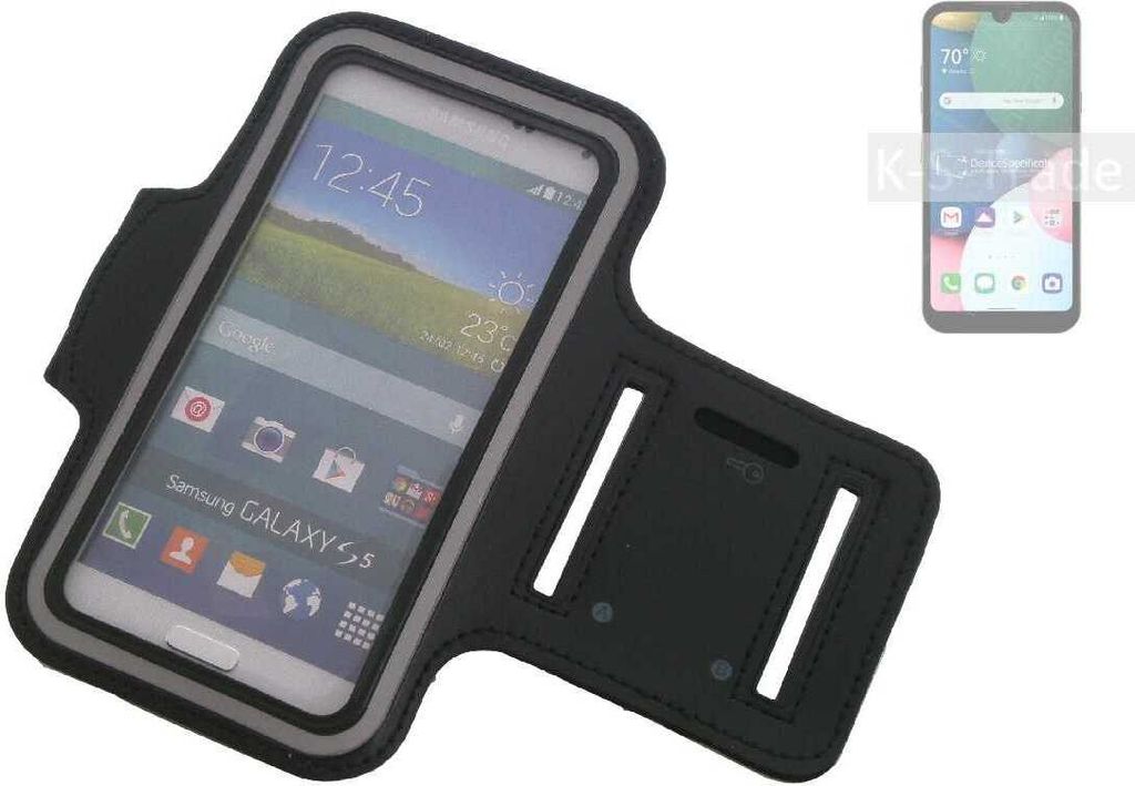 Kompatibel mit LG Electronics Fortune 3 Neopren Jogging Armband Sportarmband Oberarmband schwarz kompatibel mit LG Electronics Fortune 3 mit Reflektor