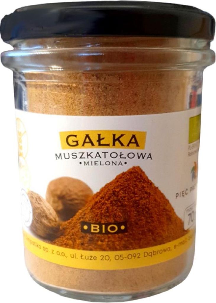 GAŁKA MUSZKATOŁOWA MIELONA BEZGLUTENOWA BIO 70 g - PIĘĆ PRZEMIAN
